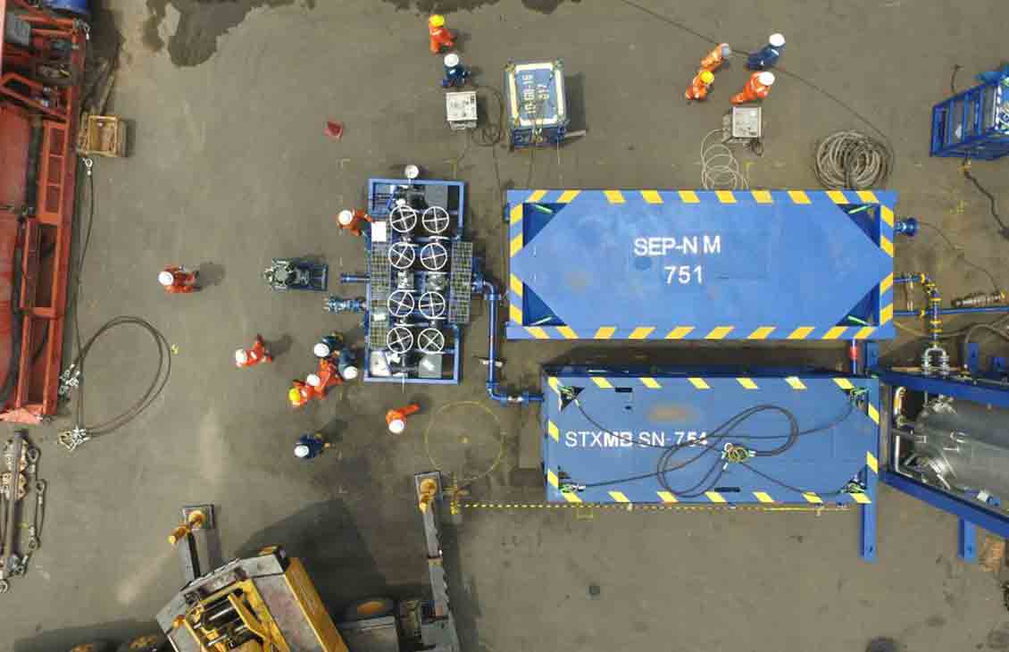 A separator, steam exchanger, and choke manifold were tested predeployment. 